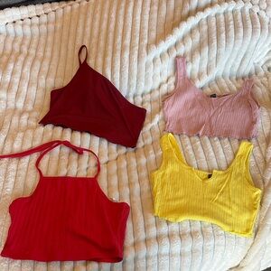 Stylish Women's Crop Tops - Red, Pink, Yellow